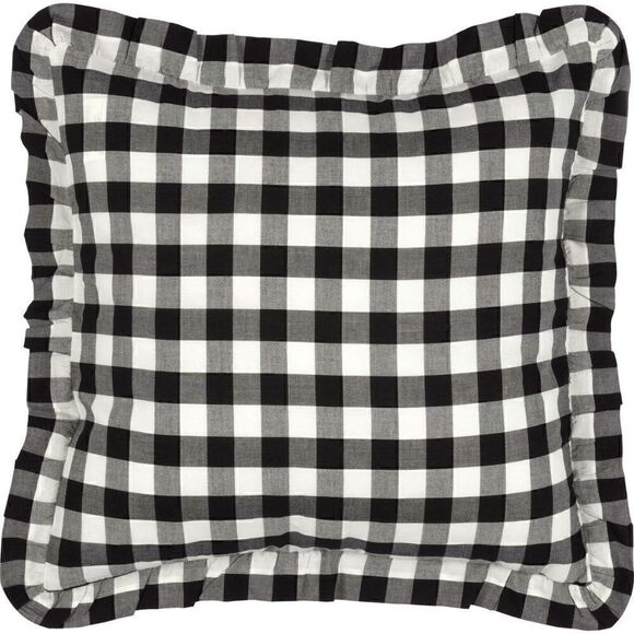 Buffalo Check Ruffled Throw Pillow 18x18 - Picture 1 of 3